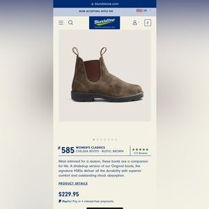 Blundstones 585 women’s in rustic brown